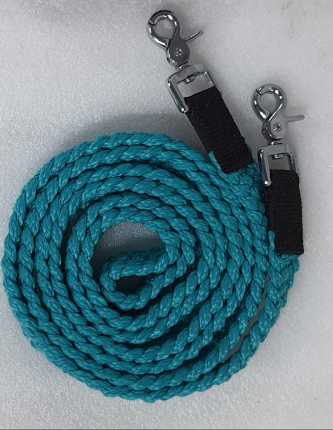 8' Braided Cotton Rein for Horse Headstall with Snaps Soft and Durable Reins