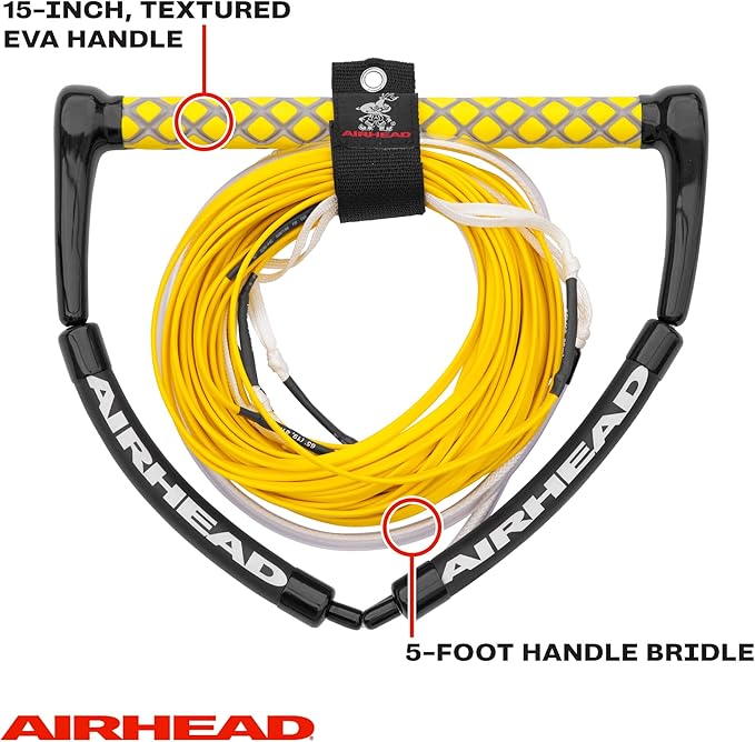 AIRHEAD Dyneema Flat Line Wakeboard Rope, 4 Sections, 70-Feet, Multiple Colors Available