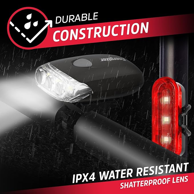 Energizer Bike Light, 130 Lumen, Weather Resistant Clip Light for Bicycles, Batteries Included