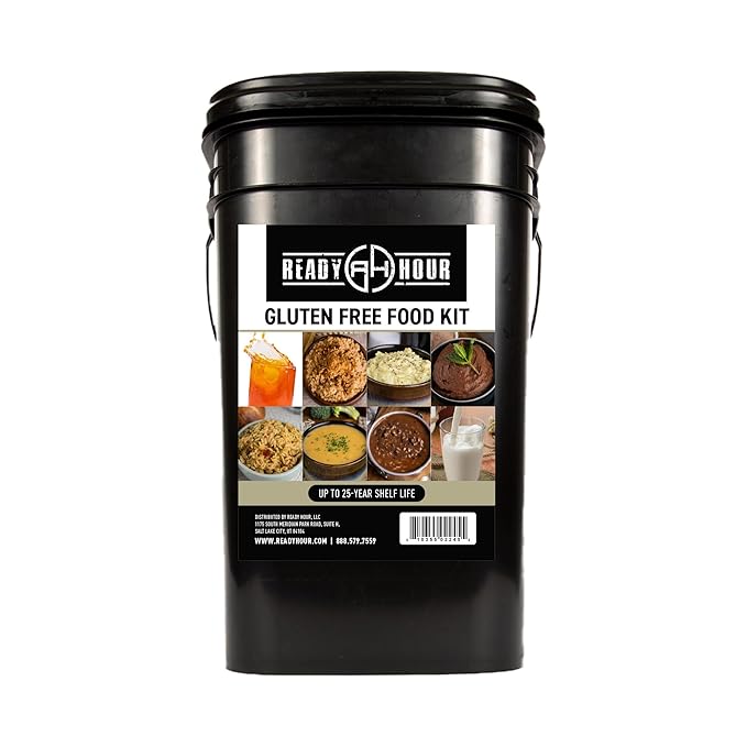 Ready Hour グルテンフリーフードキット (120食分)、グルテンフリーサバイバルキット、フリーズドライサバイバル食料備蓄、緊急時備蓄、プレッパー用品、25年間保存可能