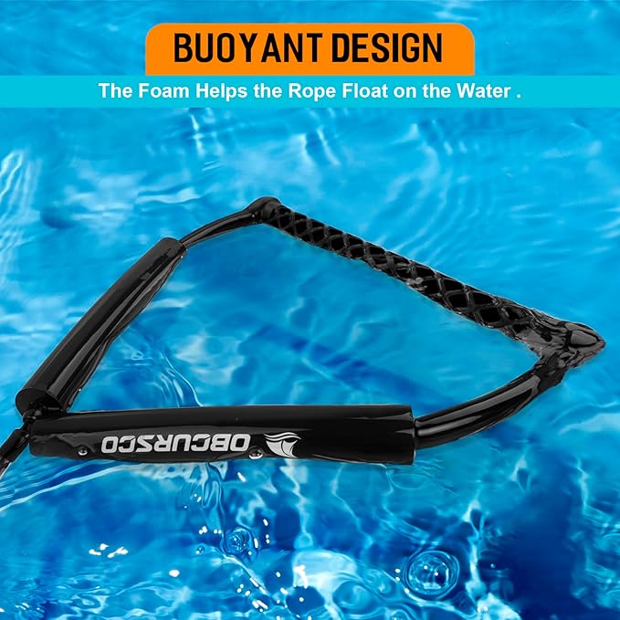 Obcursco 75FT Wakeboard Rope, Water Ski Ropes with EVA Handle for Water Skiing, Wakeboard, Kneeboard