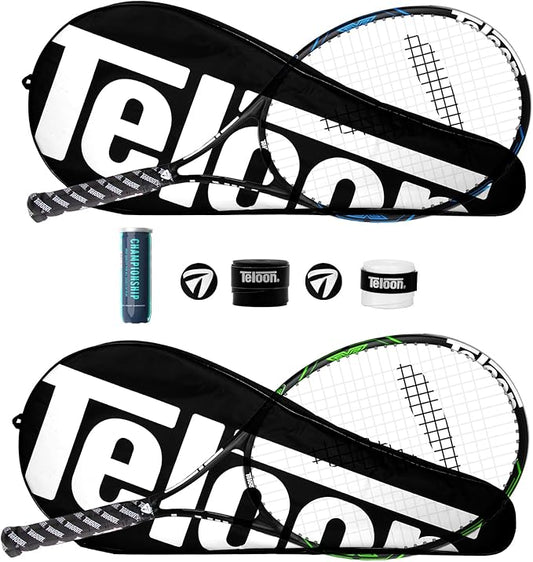 Teloon Tennis Rackets for Adults 2 pcs Recreational -27 inch Tennis Racquet for Men and Women College Students Beginner Tennis Racket.…