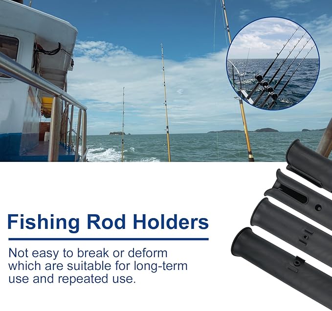 Fishing Rod Holders Boat Rod Holders with Screws Plastic Tube Pole Holders Bracket for Boat Kayak Garage Cooler Trailer Portable