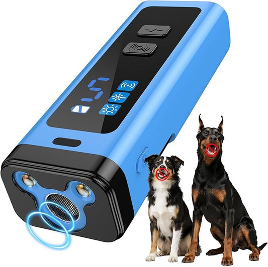 SAMULE Anti Barking Control Device, Ultrasonic Dog Bark Deterrent Device 30 FT Barkshield for Dogs Handheld LED Puppy Training Tools with 5 Modes & USB-C Rechargeable for Indoor & Outdoor Use