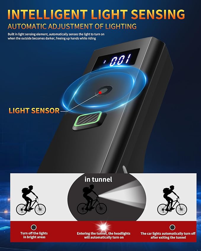 DARKBEAM Bike Lights for Night Riding, USB-C Rechargeable Bicycle Lights Set, Super Bright Bike Headlight and Back Tail Light 4+5 Modes, Easy to Install for Men Women Kids Road Mountain Cycling