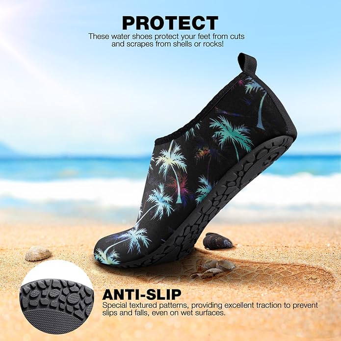 SIMARI Water Shoes Women Men Aqua Socks Beach Barefoot Quick Drying Aqua Aerobics Swim Pool Non Slip Outdoor Travel Essentials Surf River Lake Snorkeling Kayak Yoga Adult Youth