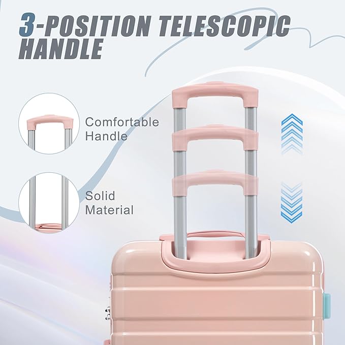 Hardshell Luggage, Lightweight Durable PC Suitcase with Spinner Wheels 20/24/28