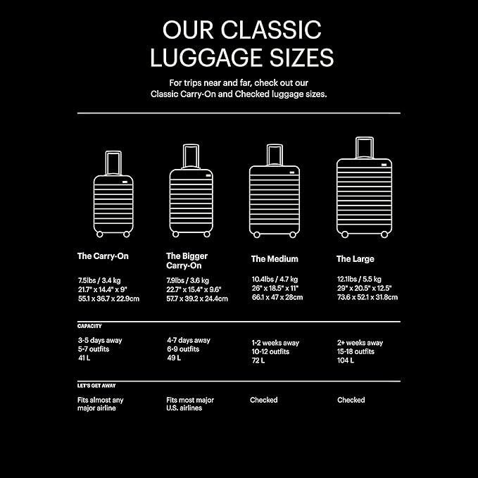 Away Bigger Carry-On Luggage, Lightweight Hardside Large Suitcase with Spinner Wheels, TSA Lock, Airline Approved, Navy Blue