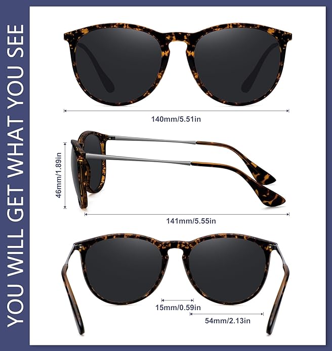 WOWSUN Retro Polarized Sunglasses Womens 2026 Trendy Round Classic Glasses