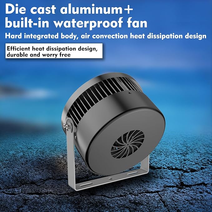 110V-330V 1000W 大型集魚灯 水中型 マリン用 6.5フィート電源ケーブル付き、グリーンLED 防水スポットライト 170KLM、雷保護集魚灯、漁船、マグロなどの海釣りに対応
