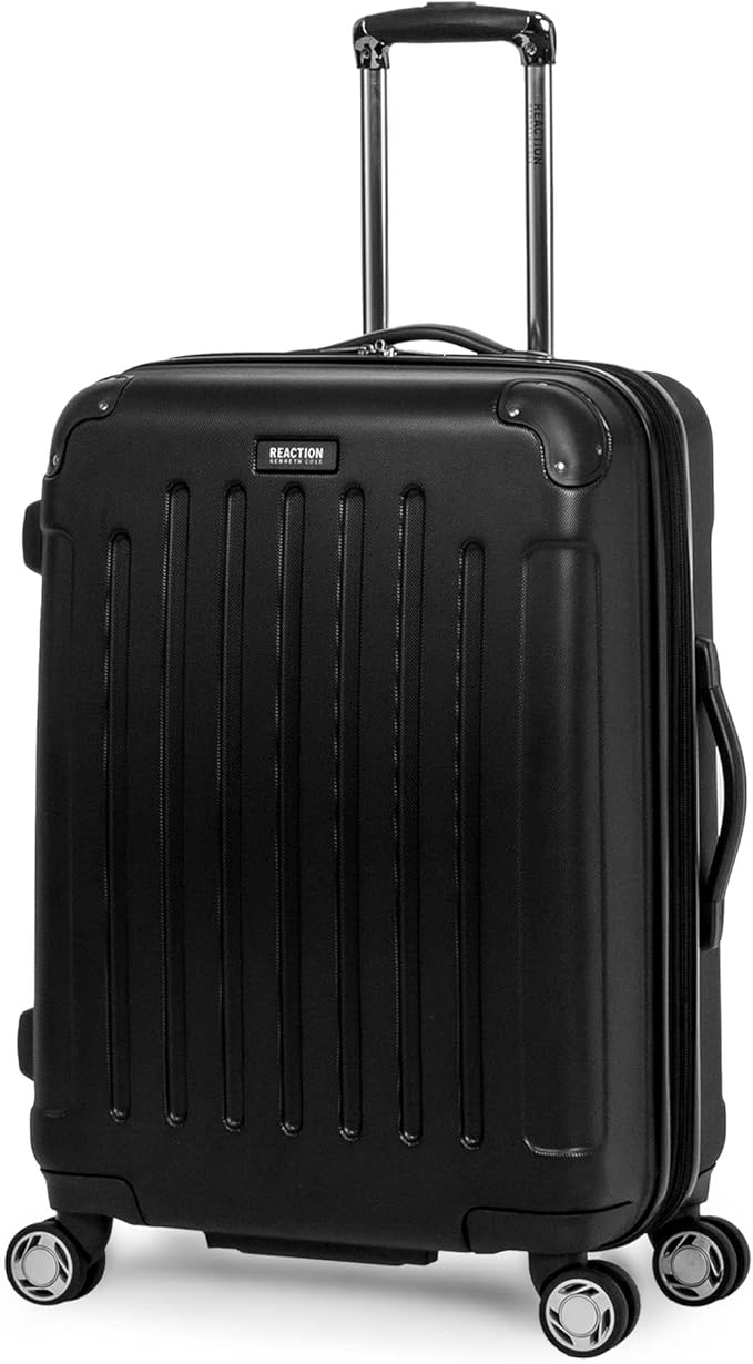 Kenneth Cole REACTION Renegade Luggage 拡張可能 8輪スピナー 軽量 ハードサイド スーツケース、ブラック、24インチ チェックイン