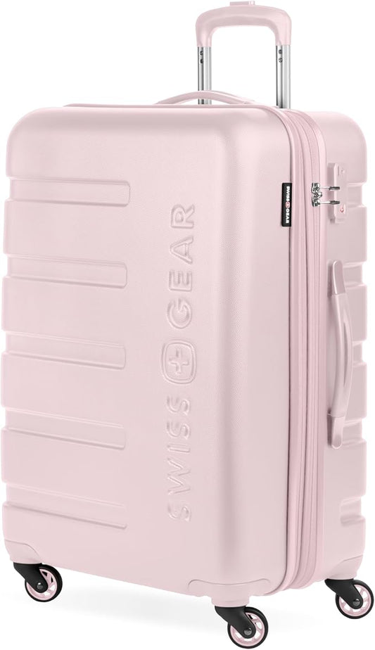 SwissGear 7366 Signature Hardside Expandable Luggage with Spinner Wheels, TSA Lock, Pink, Checked-Large 27-Inch