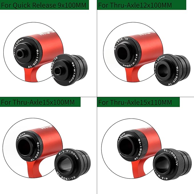 Quick Release Fork Mount, Bike Car Roof Mount Rack Road Bicycle Fork Block Thru Axle Wheel Holder, Truck Bed Fork Mount with Installation Adapters MTB Tire Holder Rack Mount, Red