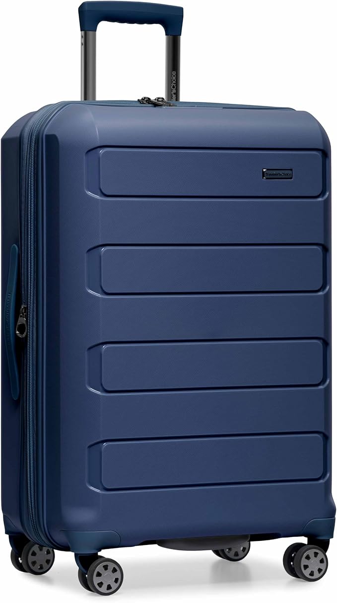 Traveler's Choice Pagosa ハードシェル 拡張可能荷物 スピナーホイール付き ネイビー 26インチ M