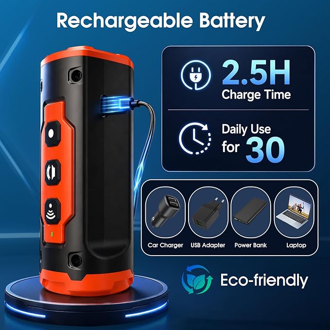 2026 New Dog Bark Deterrent Devices, 1-Touch Anti Barking Device for Dogs with 3 Sonic Heads, 50ft Range, Rechargeable & Safe Dog Training Tool with Flashlight, Helps Improve Behavior
