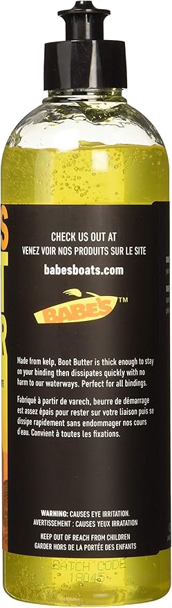 Babe's Boot Butter – ウェイクボード＆スキー用ウォーターベースバインディング潤滑剤 – 環境に優しく、乾きにくい配合で簡単装着＆ぴったりフィット – 1パイント