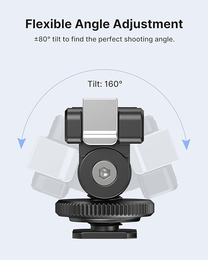 ULANZI CA22 Magnetic Cold Shoe Adapter Mount with 180° Tilt, Quick Release Action Camera Hot Shoe, Compatible with DJI Osmo 360 Pocket 3/4, Action 6 5 4 3 2 Pro, Insta360 X5 GO Ace Pro