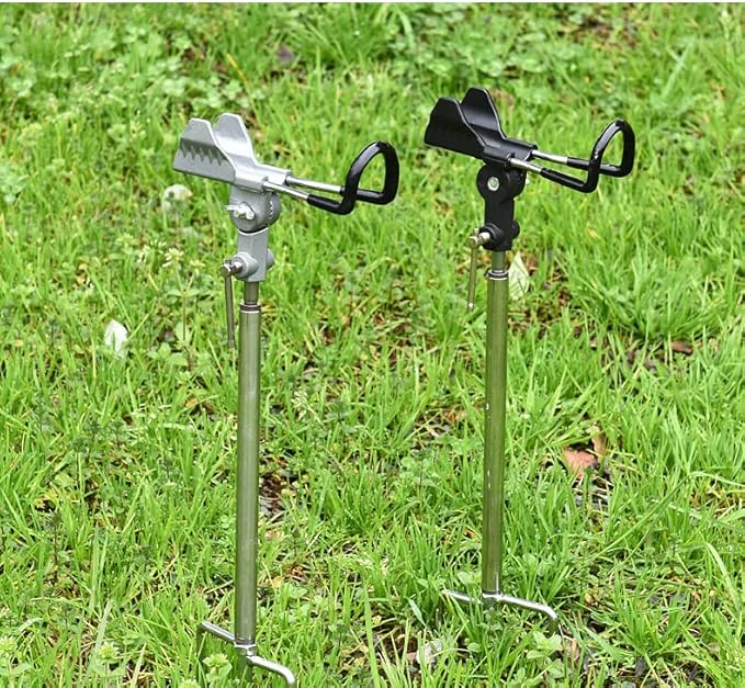 Stedan 2 Pack Fishing Rod Holders, Ground Fishing Rod Pole Brackets, 360 ° Adjustable & Detachable Easy to Carry Folding Fishing Equipment on Lakes, Rivers