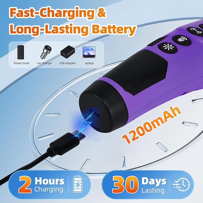 4X Ultrasonic Dog Bark Deterrent Device, 2026 Newest Stop Neighbors Dog Barking, 4 Nozzles Up 90% Efficiency, 3 Modes Humane Training Tool with Flashlight , Safe for Pet Indoor Outdoor(Purple)