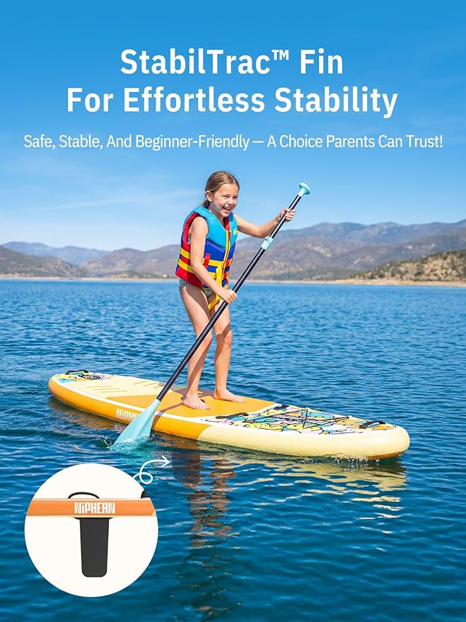 Niphean Inflatable Stand Up Paddle Board with SUP Accessories, Anti-Slip EVA Deck, 10’6’’ Inflatable Paddle Boards for Adults & Youth of All Skill Levels