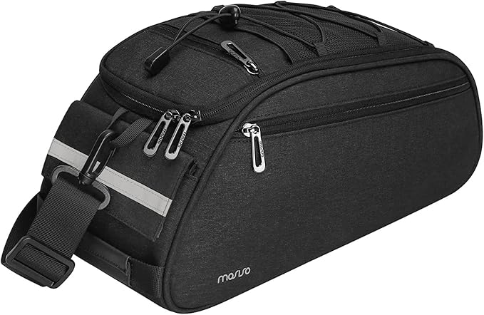 MOSISO Bike Rack Bag, Waterproof Bicycle Trunk Pannier Rear Seat Pouch Cycling Bike Carrier Backseat Storage Luggage Saddle Shoulder Bag