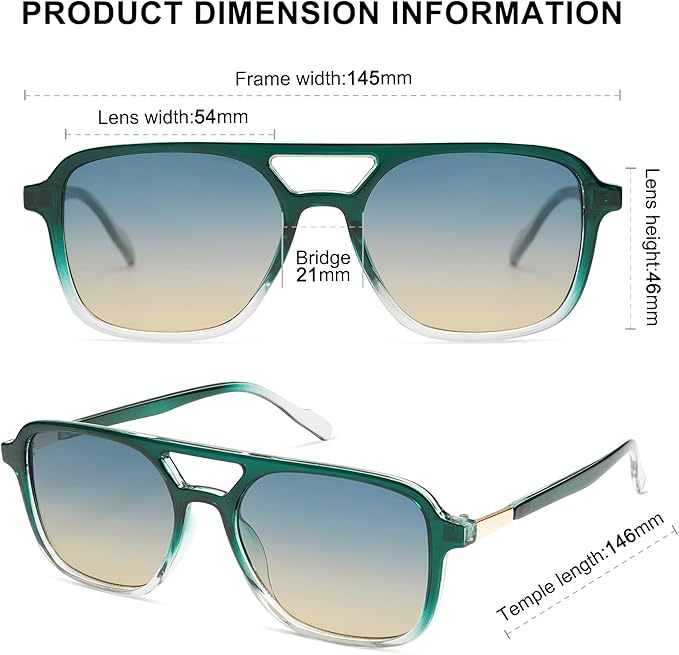 SOJOS Retro Aviator Sunglasses for Women Men,Trendy Rectangle Womens Mens Shades Sun Glasses SJ2202