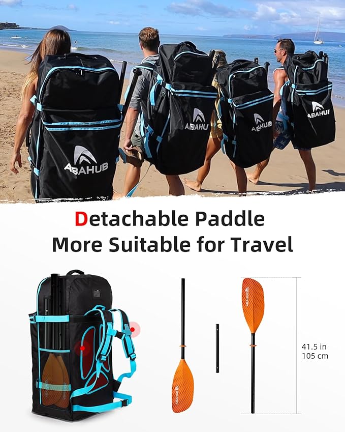 Abahub 調節可能 カヤックパドル 210-230cm/ 230-250cm フローティング カヤックオール ボートオール カヌーオール ブラック