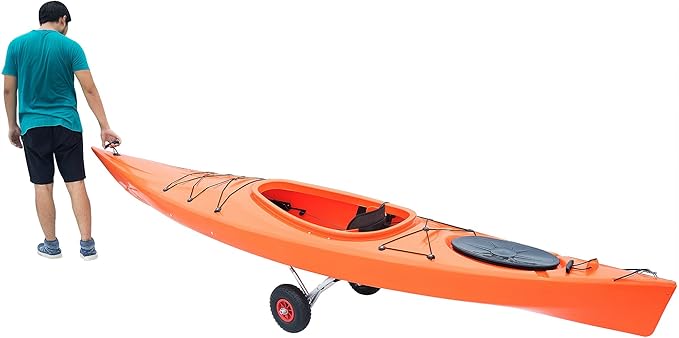 Kayak Cart - Canoe Dolly with Airless Tires, Aluminum Frame, and 140lb Capacity for Transporting Jon Boats, Paddleboards, SUP by Rad Sportz (White)