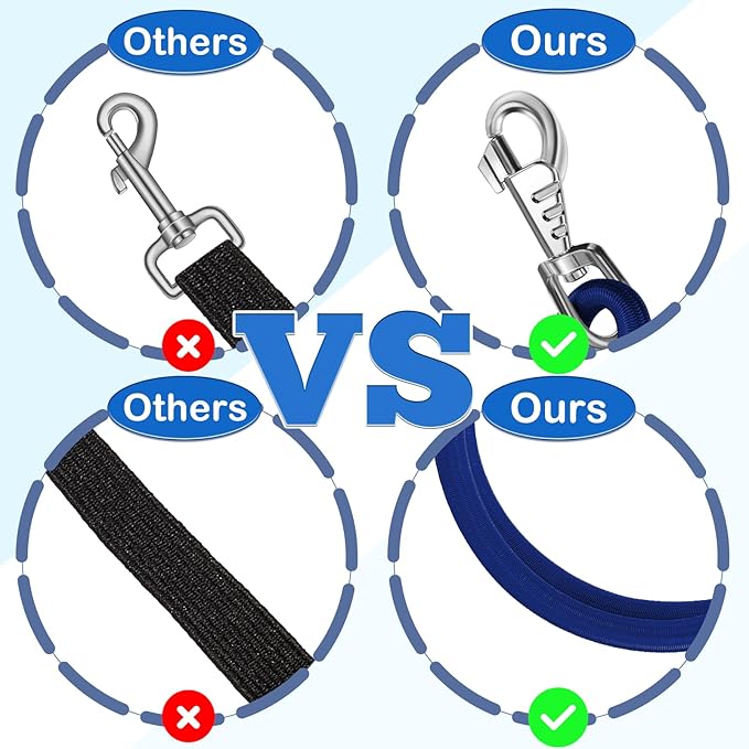 4 Pack Bungee Cross Ties Set Horse Trailer Tie Straps Bulk Bungee Cords with Snaps for Horse Trailer Accessories, 36 Inch Long (Royal Blue)