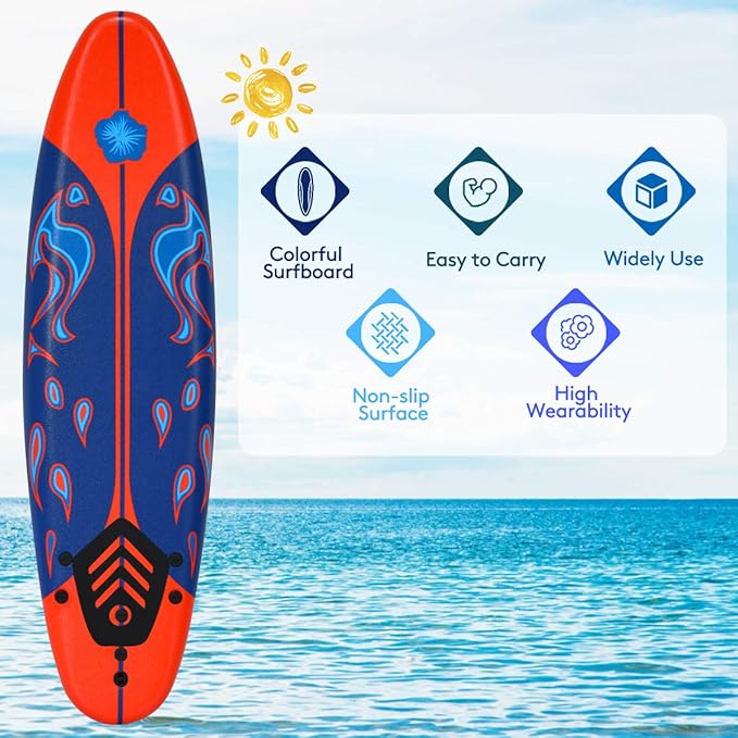 GiantexHawaiiSurfboard-Red