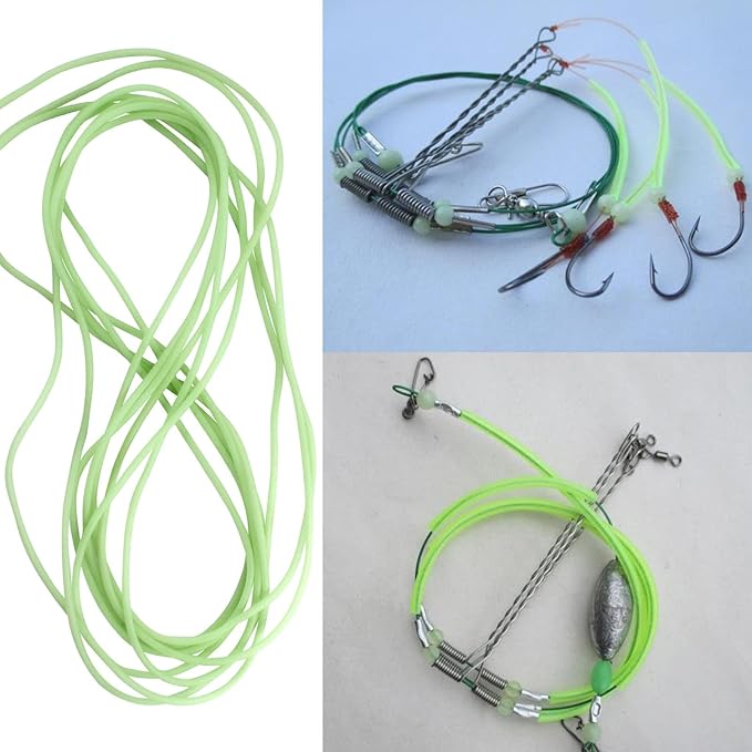 5M Fishing Luminous Tube Deep Sea Fishing Soft Plastic Fishing Angling Glow Tubing Tool Attract Fish Night Fishing Deep Drop Rigs