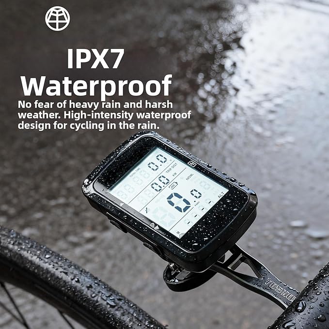 Bike Computer GPS Bicycle Speedometer Odometer with Automatic Backlight Waterproof and Long Battery Life