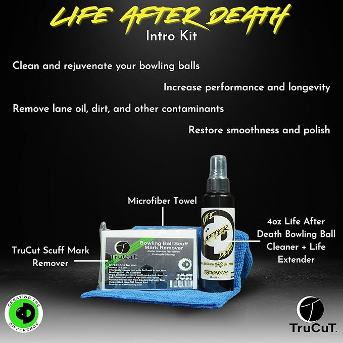 Creating the Difference Life After Death Bowling Ball Cleaner & Life Extender from Industrial Grade Strength Formula | Removes Dirt, Oil and Scuff Marks | USBC Approved