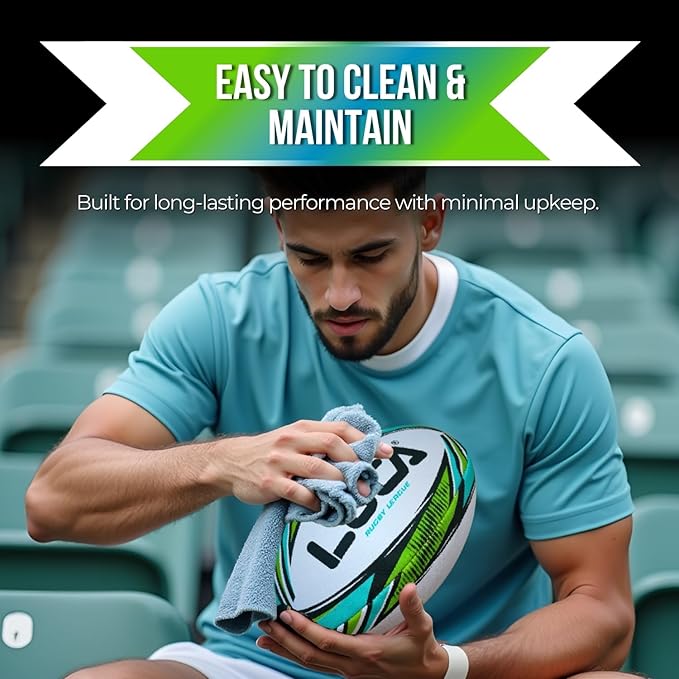 LUCA League Rugby Ball Size 4 & 5 | Hand Stitched, 3-Ply Durable Construction | Super Grip Texture | Training & Match Play Rugby Ball