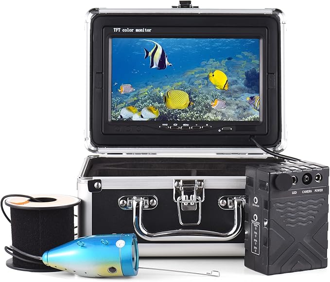 doorslay 1200TVL水中釣りカメラ 魚群探知機 12個のIR LED 7インチ/9インチLCDディスプレイ 15m/30m/50mケーブル IP68防水 海釣り 湖釣り ボート釣り 氷上釣り用