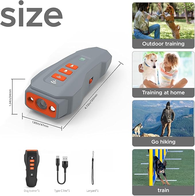 2026 Upgraded Anti Barking Device for Dogs, Ultrasonic Dog Bark Deterrent, Dog Bark Deterrent Devices, Best Anti-Barking Device, 3 Modes & LED Light Portable Indoor & Outdoor