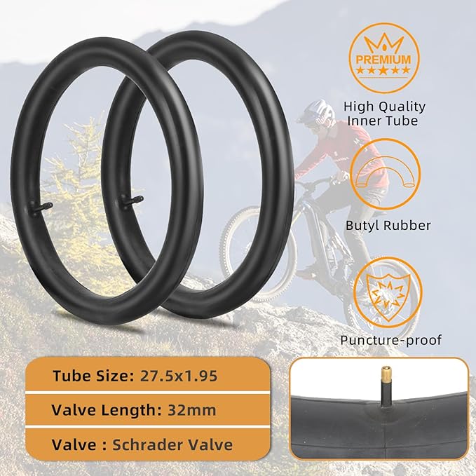 2-Pack Hybrid Bike Tire Kit: 26/27.5/29-inch Lightweight Bicycle Replacement Tires with Inner Tubes and Tire Levers Compatible with MTB,Urban Bike,26 x 1.95/27.5 x 2.1/29 x 2.25