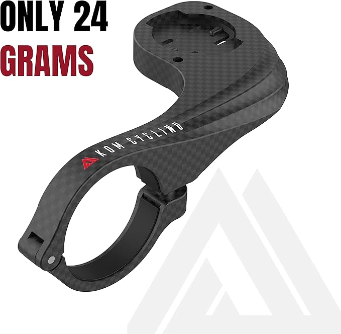 KOM Cycling Wahoo Elemnt Mount Compatible with Multiple Wahoo Computers Including The Wahoo Elemnt Bolt, Elemnt Roam, Elemnt Mini, and Elemnt - Multiple Colors 24g Out Front Computer Mount (Carbon)