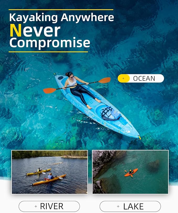 OCEANBROAD カヤックパドル 86インチ/218cm、90.5インチ/230cm アルミシャフト 2ピースフロータブルカヤックオール カヤック、カヌー、ボート用