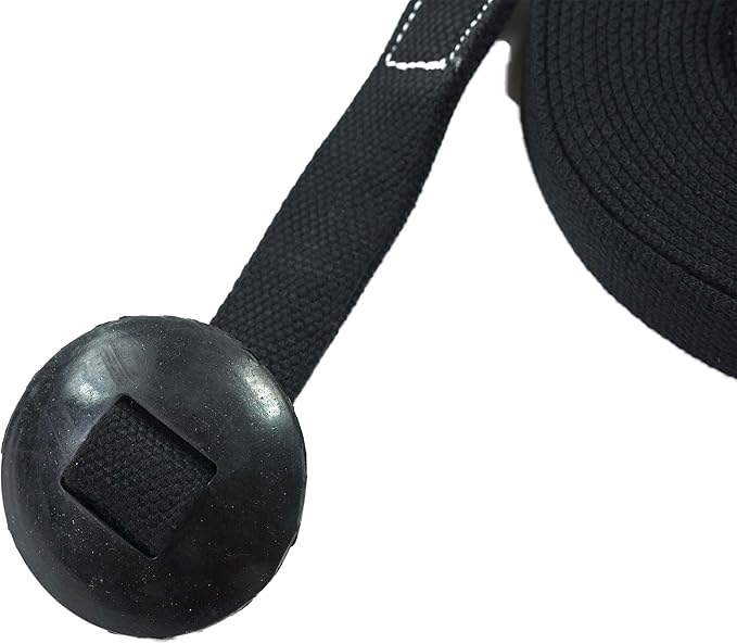35' Flat Cotton Web Lunge Line with Bolt Snap & Rubber Stop - By Southwestern Equine (35', Black)