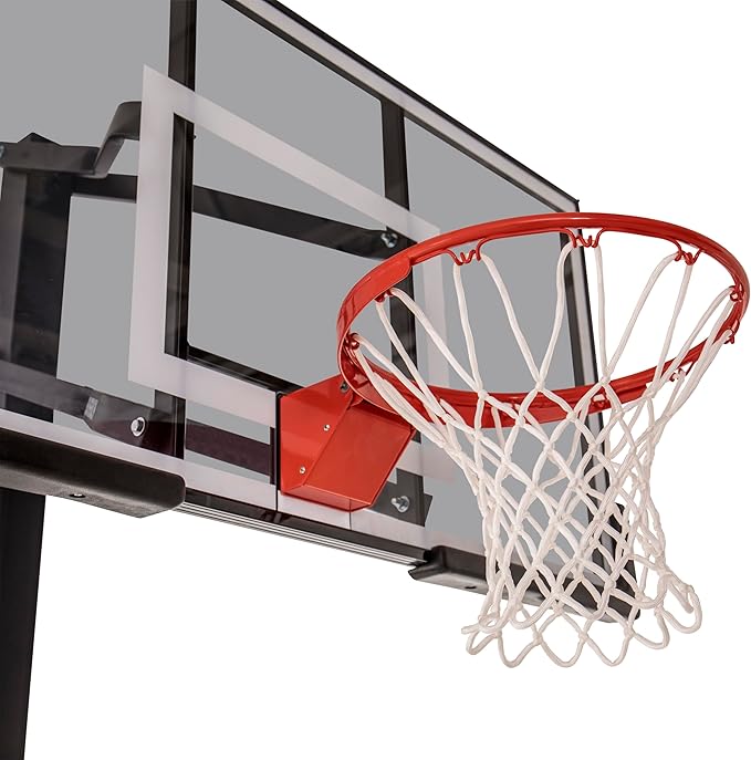 Silverback Height Adjustable In-Ground Basketball Hoop with Tempered Glass Backboard, Pro-Style Breakaway Rim & Backboard Pad