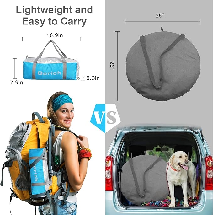 Gorich Beach Tent Sun Shelter for 3/4/6/8/10 Person with UPF 50＋ UV Protection, Lightweight & Easy Setup Beach Shade Canopy, Portable Beach Shade Tent Beach Cabana