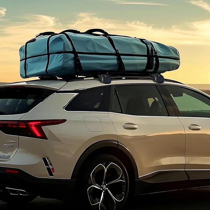 VEVOR Soft Roof Rack Pads, 28" Universal Car Roof Rack Pads for Various Crossbars, 88LBS Load Capacity Luggage Kayak Carrier with 2 Tie Down Straps & Velcros for SUPs Canoes Snowboards Paddle Boards