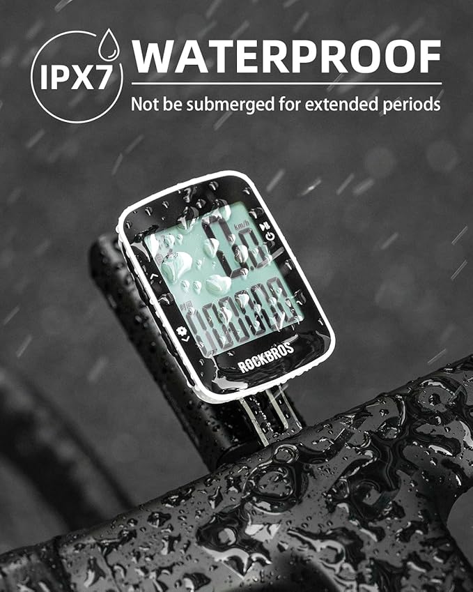 ROCKBROS Bike Computer Bike Speedometer GPS Wireless Cycling Computer with Bluetooth, IPX7 Waterproof,600mAH Battery and 2.3" Large Display