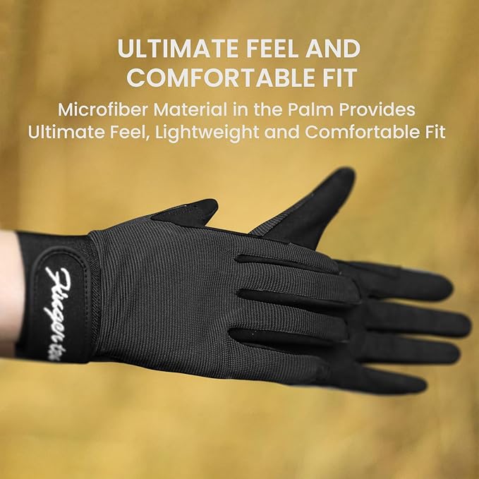 FINGER TEN Horse Riding Gloves Equestrian Women Kids for Girls Boys Mesh Breathable Lightweight Color Pack, Comfortable Grip for Summer