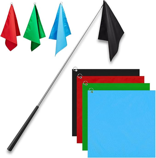 Equestrian Training Flag 4 Pieces Equestrian Training Equipment Nylon Flag with Flagpole