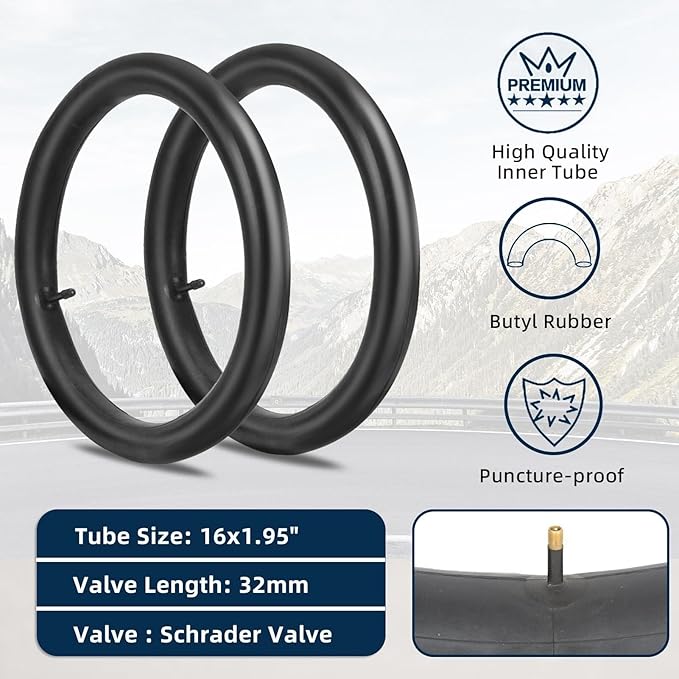 2PCS 16/18/20x1.95/2.125Inch BMX Bike Tires with Inner Tubes with Tyre Levers 16/18/20 1.95/2.125Inch Resistant Tyres Street Park Dirt Riding Racing Freestyle
