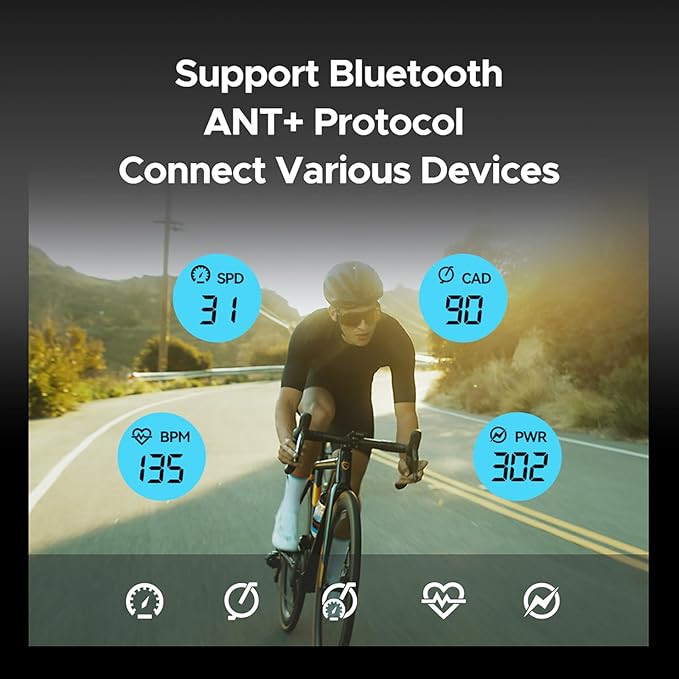 GEOID CC500 Bike Computer GPS, Wireless Bike Speedometer, ANT+ Bluetooth 2.5 Inch Bicycle Computer,IPX6 Waterproof Cycling Computer with Auto Backlight