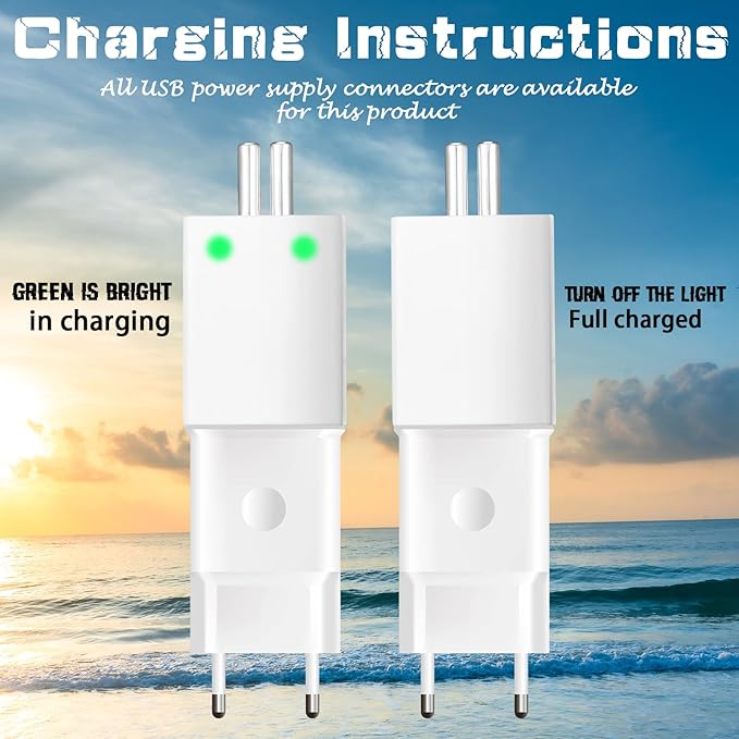 6 Pcs Fishing Glow Sticks LED Fishing Pole Light Night Fish Alert Glow Stick with 8 Pcs Rechargeable CR425 Battery and Battery Charger