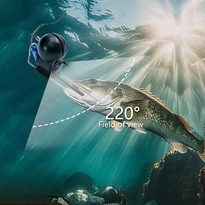 Underwater Fishing Camera Cable Length 30M Fish Finder 5.0 Inch IPS Display Underwater 220° Fishing Camera HD Night Vision